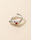 Fashion 17412 Silver Powder Alloy Diamond Matte Frog Open Ring