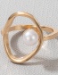 Fashion Gold Color Pearl Open Round Ring