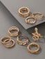 Fashion Gold Color Snake-shaped Five-pointed Star Ring Set