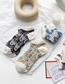Fashion Khaki Lavender Pattern Cotton Socks