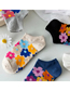 Fashion Black Floral Pattern Socks Cotton Socks