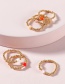 Fashion Red Rice Beads Glass Beaded Ring Set