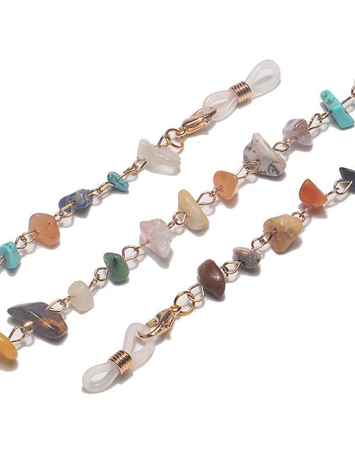 Fashion Silver Color Colorful Stone Glasses Chain