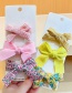 Fashion Green Three-piece Suit Children's Bow Floral Hairpin Set