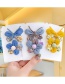 Fashion Blue Children's Fabric Floral Butterfly Small Flower Hairpin
