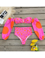 Fashion Orange Wave Point Foundation Detachable Long Sleeve Pleated Swimsuit Split