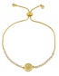 Fashion Gold Copper Inlaid Zirconium Letter Bracelet