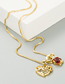 Fashion Gold Color Hollow Heart-shaped Mom Letter Necklace