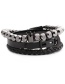 Fashion Grab The Black S Titanium Steel Twist Crown Braided Bracelet Set