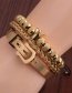 Fashion Gold Color S Titanium Steel Twist Crown Braided Bracelet Set