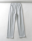 Fashion Gray Solid Color Stitching Lace-up Straight-leg Pants