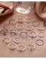 Fashion 20-piece Ancient Silver Color Set Eye Moon Knotted Ring Set
