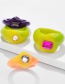 Fashion Suit Two-tone Acrylic Resin Ring Set