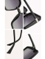 Fashion Bright Black Large Square Sunglasses