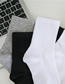 Fashion In The Tube Pure White Medium Tube Black And White Gray Solid Color Socks