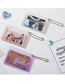 Fashion Pink Pvc Double Card Slot Transparent Card Holder