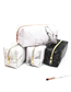Fashion White-rose Gold Zipper Marbled Pu Portable Large-capacity Storage Bag
