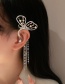 Fashion Silver Color Pearl Crystal Diamond Butterfly Left Ear Single