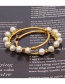 Fashion Golden Freshwater Pearl Hoop Earrings