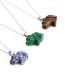 Fashion Blue Dot Rough Crystal Carved Hippo Necklace