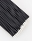 Fashion Disposable-eyeliner Brush-black And White-50pcs Disposable Eyeliner Brush