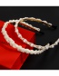 Fashion White Curved Wavy Pearl Pearl Headband