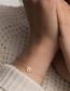 Fashion I-rose Gold Round Glossy Engraved Letter Bracelet