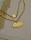 Fashion Golden Titanium Steel Letter Four Petal Flower Necklace