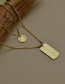 Fashion Steel Color Round Letter Square Necklace