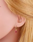 Fashion Rose Red Geometric Rectangular Small Square Diamond Zircon Earrings