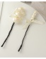 Fashion Beige-four Flowers Rose Flower Bowknot Fabric Hair Rope