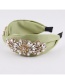 Fashion D Dark Green Fabric Diamond-studded Pearl Headband