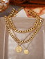 Fashion Gold Multilayer Medal Necklace