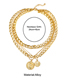 Fashion Gold Multilayer Medal Necklace