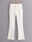 Fashion White Solid Color Front Slit Suit Straight-leg Trousers