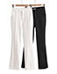 Fashion Black Solid Color Front Slit Suit Straight-leg Trousers