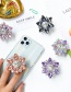 Fashion Silver Bottom-purple And White Gem Diamond Mobile Phone Holder