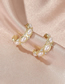 Fashion Imitation Gold Geometric Rhinestone Pearl Stud Earrings