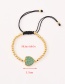 Fashion Green Alloy Beaded Love Bracelet