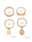 Fashion Golden Lock Letter Ring Set