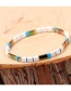Fashion Green+yellow Paint Candy Color Double Hole Beaded Elastic Bracelet
