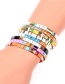 Fashion Green+yellow Paint Candy Color Double Hole Beaded Elastic Bracelet