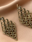 Fashion Bronze Alloy Geometric Hollow Diamond Earrings