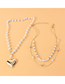 Fashion Gold Color Multilayer Pearl Alloy Peach Heart Necklace
