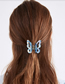 Fashion Blue Acetate Disc Hair Butterfly Small Catch