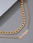 Fashion Gold Color Letter Hollow Thick Chain Metal Necklace