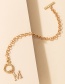 Fashion Gold Color M Letter Circle Bracelet