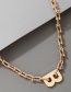 Fashion Gold Color Single Layer Heavy Metal Letter B Necklace
