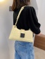 Fashion Beige One-shoulder Stone-print Solid Color Crossbody Bag