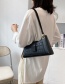 Fashion Black One-shoulder Stone-print Solid Color Crossbody Bag